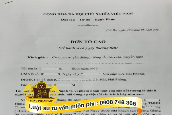 to giac hanh vi danh nguoi gay thuong tich den co quan co tham quyen