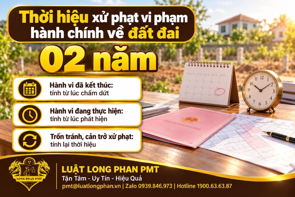 Thời hiệu xử phạt vi phạm hành chính về đất đai 02 năm và cách tính theo từng trường hợp
