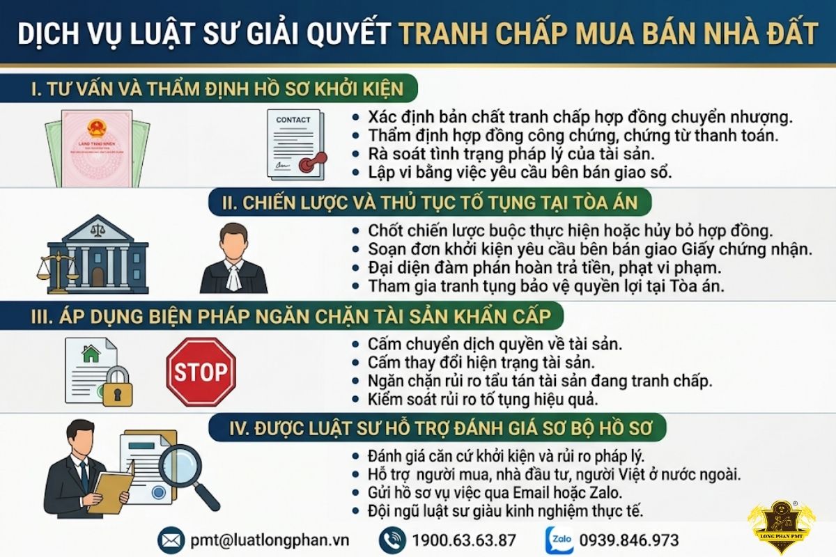 Dịch vụ luật sư đại diện khởi kiện và áp dụng biện pháp khẩn cấp tạm thời trong tranh chấp đất đai
