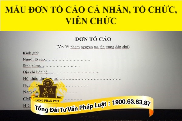 Mẫu đơn tố cáo cá nhân, tổ chức, viên chức