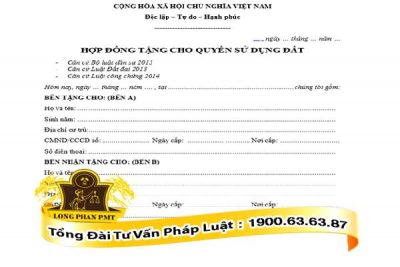 huong dan viet mau hop dong tang cho quyen su dung dat