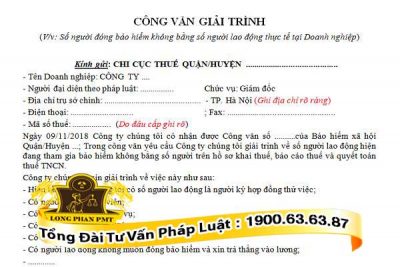 huong dan viet mau cong van giai trinh bao hiem xa hoi