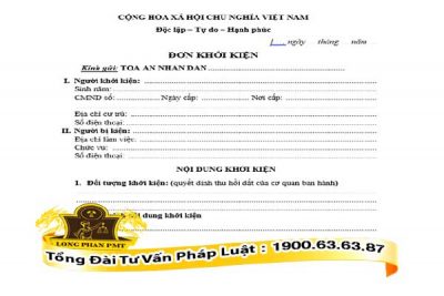huong dan viet don khoi kien quyet dinh thu hoi dat