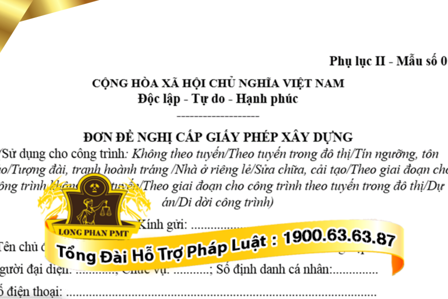 Mẫu đơn xin cấp phép xây dựng