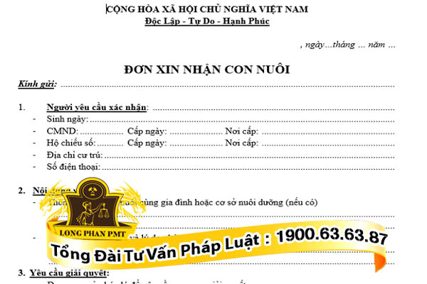 huong dan viet mau don xin nhan con nuoi