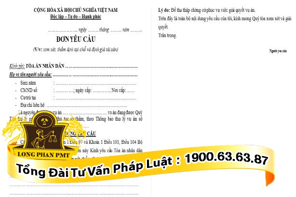 bieu mau don yeu cau tham dinh gia tai san