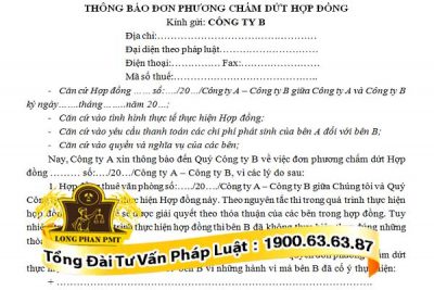 huong dan viet mau thong bao don phuong cham dut hop dong