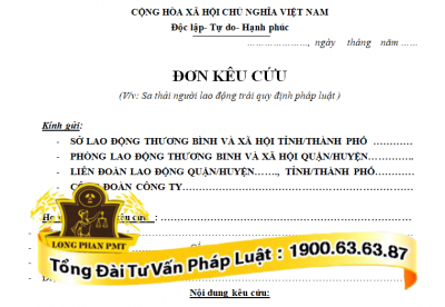 mau don keu cuu khi bi duoi viec