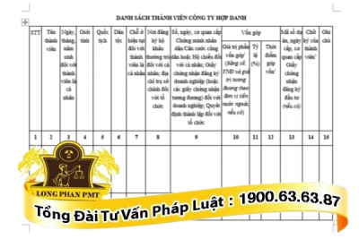 huong dan mau danh sach thanh vien cong ty hop danh