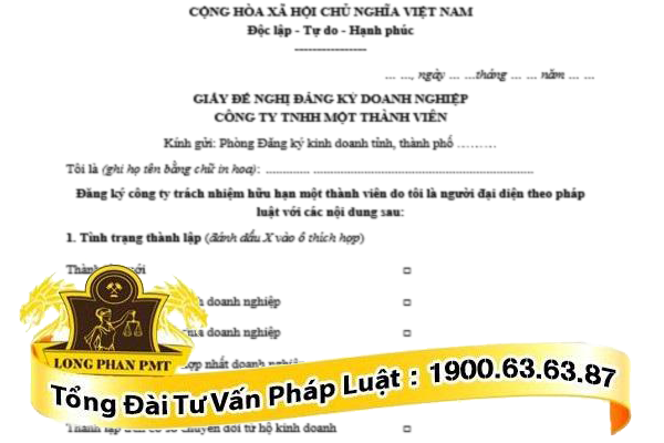 huong dan soan mau giay de nghi thanh lap cong ty tnhh mtv