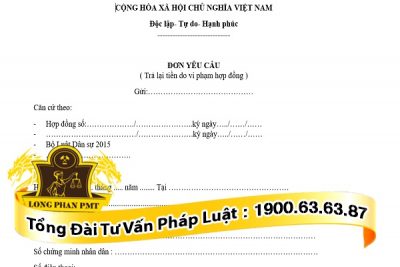 huong dan viet mau don yeu cau hoan tra laii tien do vi pham hop dong