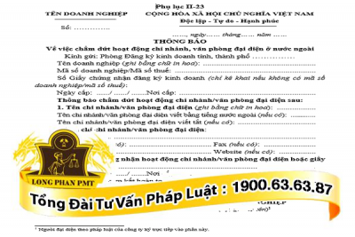 mau thong bao cham dut hoat dong chi nhanh van phong dai dien o nuoc ngoai