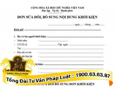 thu ly don khoi kien bo sung