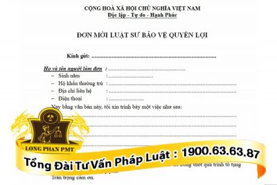 huong dan mau don moi luat su tranh chap dat dai