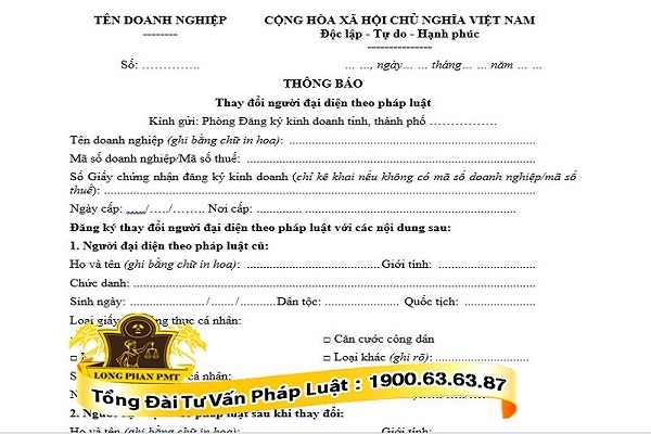 mau thong bao theo quy dinh cua phap luat