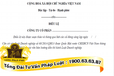 huong dan soan thao dieu le cong ty co phan