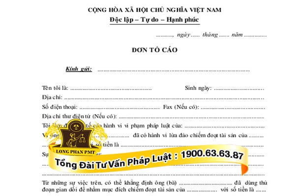 huong dan mau don to cao