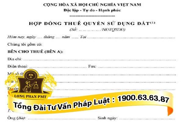 hình thức hợp đồng thuê quyền sử dụng đất