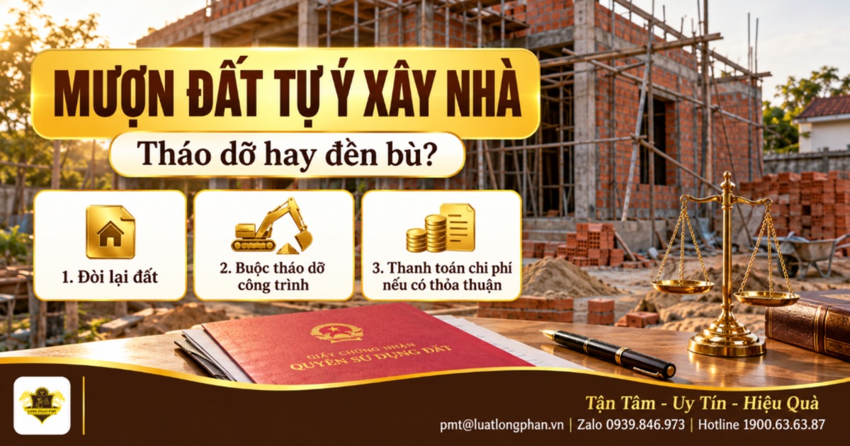 Mượn đất tự ý xây nhà không xin phép chủ đất – tư vấn Luật Long Phan PMT