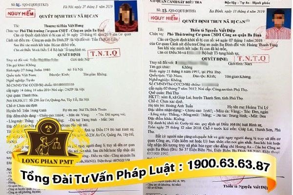 quyết định truy nã bị can