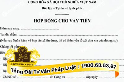 Mẫu giấy vay tiền