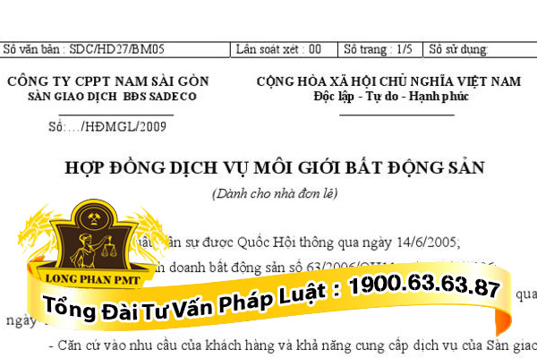 Mẫu hợp đồng môi giới độc quyền