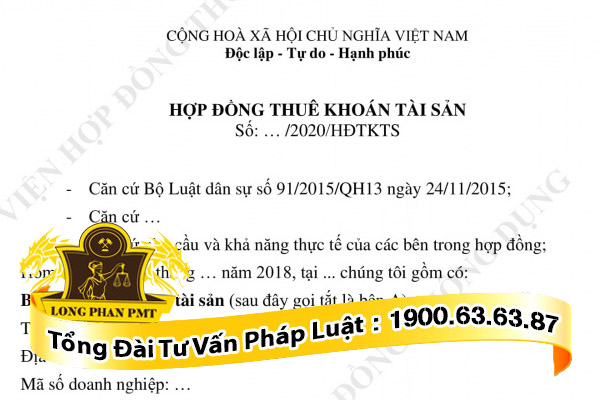 Mẫu hợp đồng thuê khoán tài sản