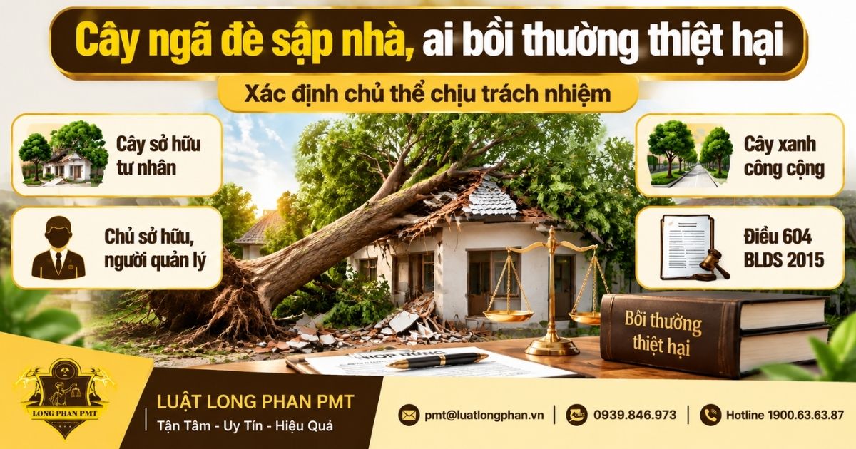  Cây ngã đè sập nhà, ai bồi thường thiệt hại theo quy định pháp luật.