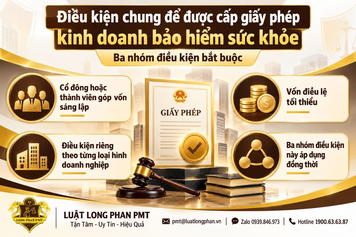 Điều kiện cấp giấy phép bảo hiểm sức khỏe về cổ đông, vốn điều lệ và loại hình doanh nghiệp.