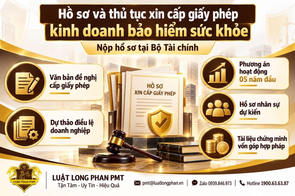 Hồ sơ cấp giấy phép bảo hiểm sức khỏe gồm điều lệ, phương án hoạt động, nhân sự và vốn góp.