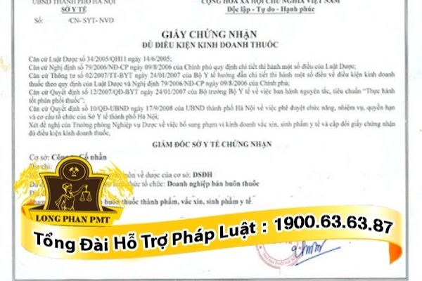 Giấy chứng nhận đủ điều kiện kinh doanh dược