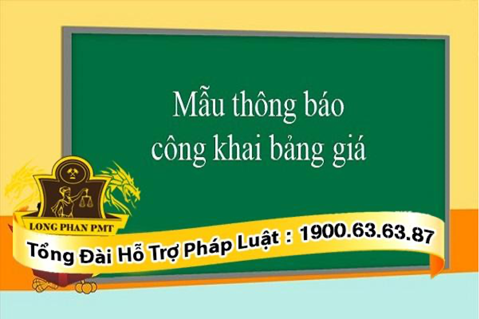 Hồ sơ thực hiện thủ tục kê thông báo giá hàng hóa, dịch vụ