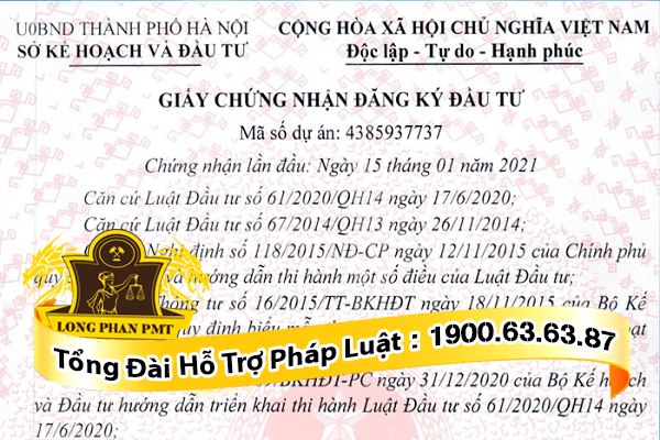 Mẫu giấy chứng nhận đầu tư ra nước ngoài