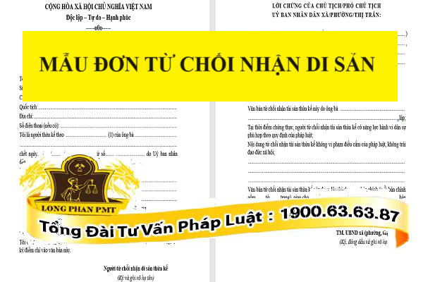 Mẫu đơn từ chối nhận di sản