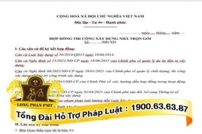 Mẫu hợp đồng xây nhà trọn gói