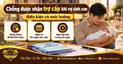 Điều kiện chồng được nhận trợ cấp khi vợ sinh con: đóng BHXH bắt buộc, nghỉ từ 05 ngày, nghỉ trong 60 ngày
