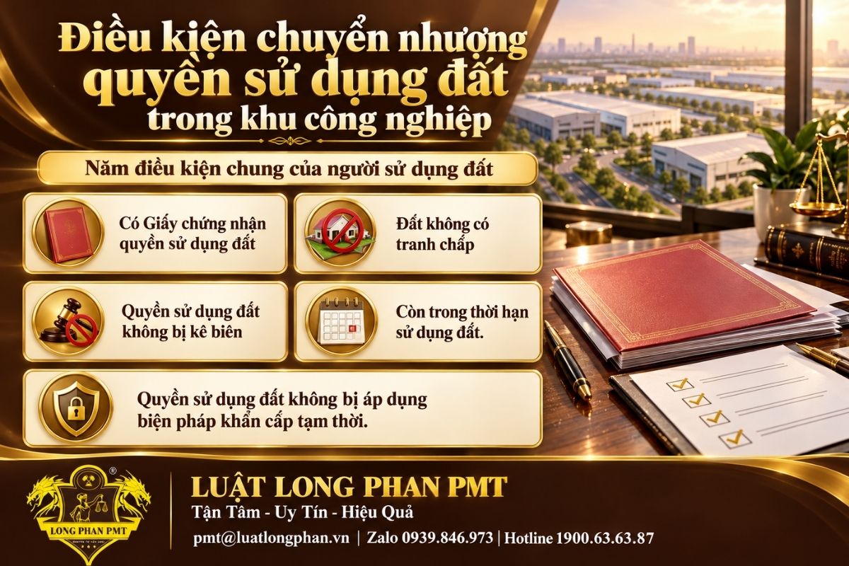 Hồ sơ và danh mục kiểm tra điều kiện chuyển nhượng quyền sử dụng đất trong khu công nghiệp.