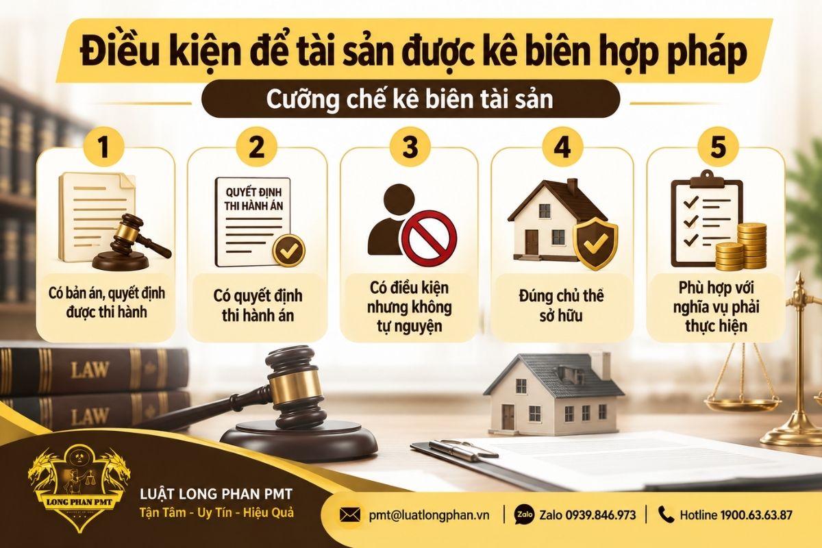 Điều kiện cưỡng chế kê biên tài sản khi người phải thi hành án không tự nguyện thực hiện nghĩa vụ.
