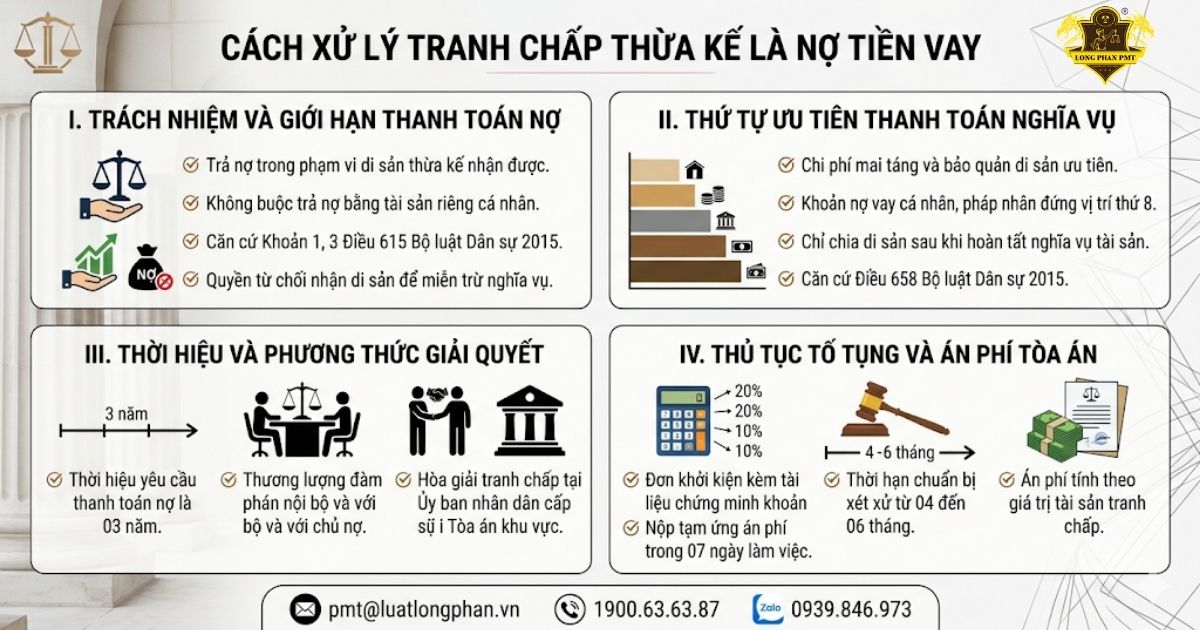 Quy trình và cách giải quyết tranh chấp thừa kế là nợ tiền vay.
