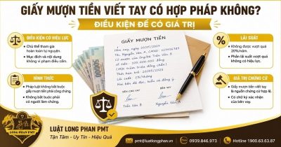Giấy mượn tiền viết tay và các điều kiện để được công nhận giá trị pháp lý.
