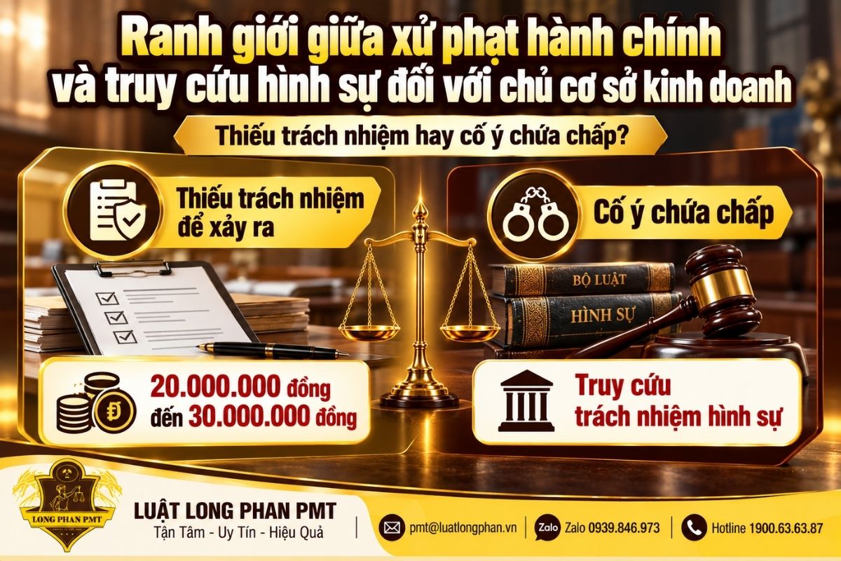  Phân biệt xử phạt hành chính và truy cứu hình sự đối với chủ cơ sở kinh doanh.