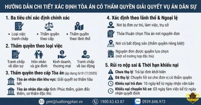 Hướng dẫn chi tiết cách xác định tòa án có thẩm quyền giải quyết vụ án dân sự.