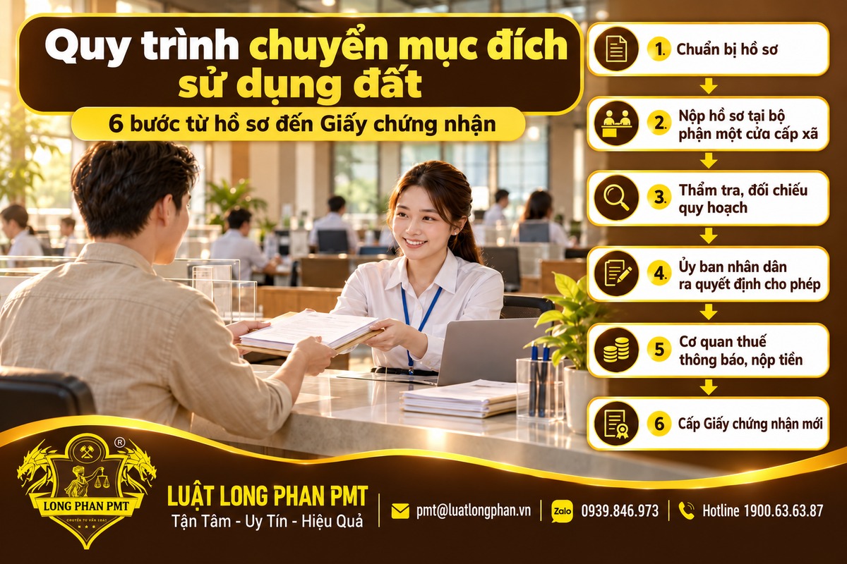 Quy trình 6 bước chuyển mục đích sử dụng đất và các khoản thuế, phí phải nộp