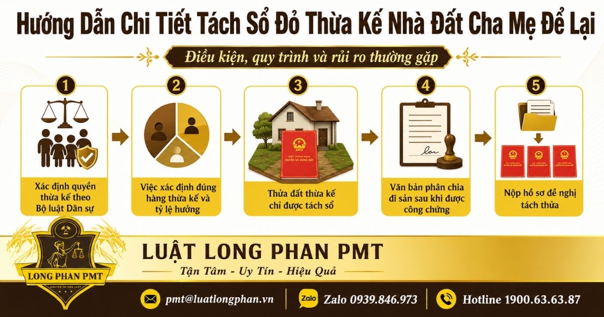 Tách sổ đỏ thừa kế nhà đất cha mẹ để lại và các bước pháp lý cần thực hiện.