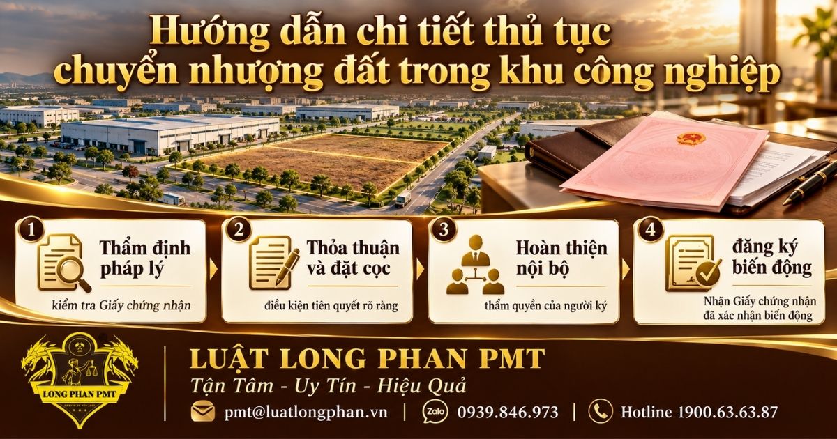 Thủ tục chuyển nhượng đất trong khu công nghiệp từ thẩm định pháp lý đến đăng ký biến động.