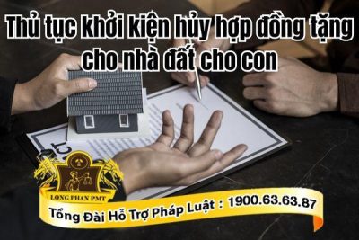 Thủ tục khởi kiện huỷ hợp đồng tặng cho nhà đất cho con chi tiết