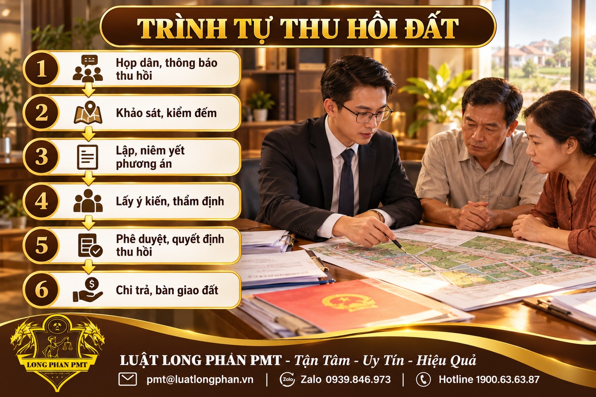 Sơ đồ trình tự bồi thường hỗ trợ tái định cư khi Nhà nước thu hồi đất