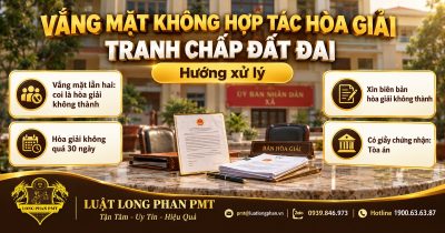 Vắng mặt không hợp tác hòa giải tranh chấp đất đai: vắng mặt lần hai, thời hạn 30 ngày, biên bản và Tòa án