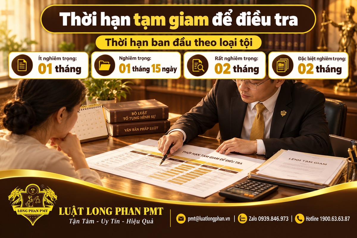 Thời hạn tạm giam để điều tra đối với người chưa đủ 18 tuổi theo từng loại tội phạm