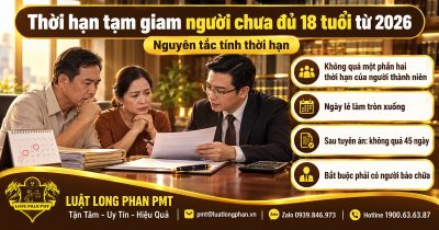 Thời hạn tạm giam người chưa đủ 18 tuổi từ 2026: rút ngắn, làm tròn ngày lẻ, có người bào chữa